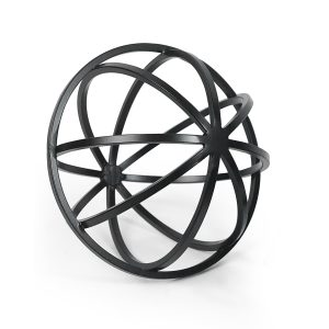 DreamsEden Metal Geometric Sphere Sculpture - 6.3" Modern Black Table Decor for Living Room, Shelf, Desk