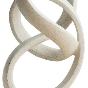 10" Modern Abstract Ribbon Decorative Sculpture, Knot Sculptures,Home Decor,Coffee Table Statues,Dining Living Room Desk Decor(White)
